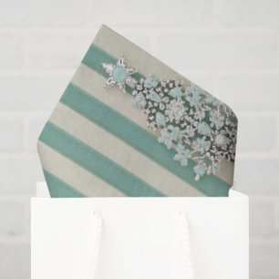 Seaoam Striped Crystal Trees Tissue Paper
