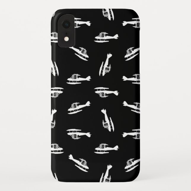 Seaplane Aeroplane Silhouettes Print Pattern Case-Mate iPhone Case (Back)