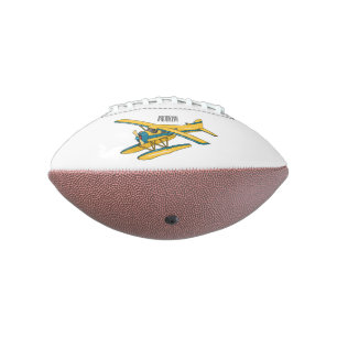 Seaplane cartoon illustration  american football