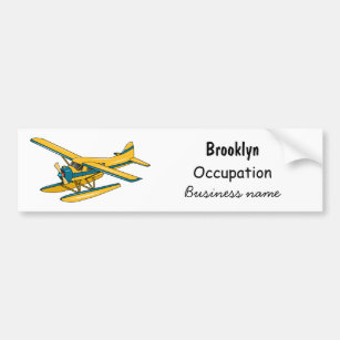 Seaplane cartoon illustration bumper sticker