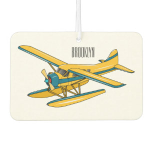 Seaplane cartoon illustration car air freshener