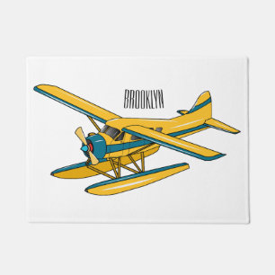 Seaplane cartoon illustration  doormat
