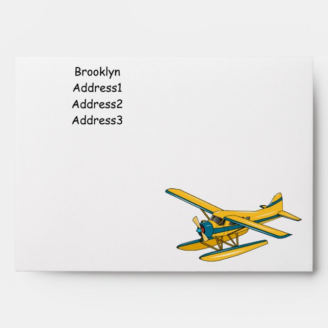 Seaplane cartoon illustration envelope (Front)
