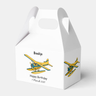Seaplane cartoon illustration favour box