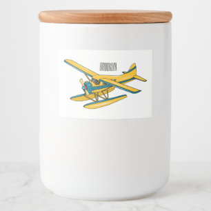 Seaplane cartoon illustration food label