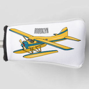Seaplane cartoon illustration  golf head cover