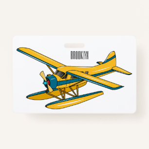 Seaplane cartoon illustration  ID badge