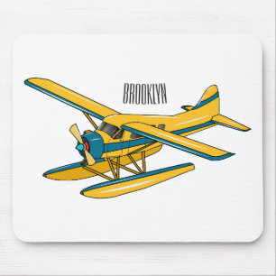 Seaplane cartoon illustration  mouse mat