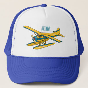 Seaplane cartoon illustration  trucker hat