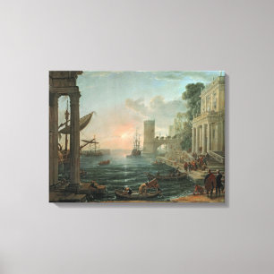 Seaport with the Embarkation Canvas Print