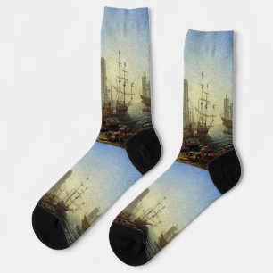 Seaport with the Embarkation of Saint Ursula Socks