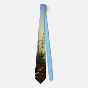 Seaport with the Embarkation of Saint Ursula Tie
