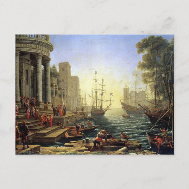 Seaport with the Embarkation of St. Ursula Postcard (Front)