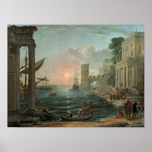 Seaport with the Embarkation Poster
