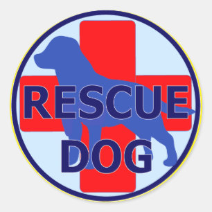 SEARCH AND RECUE DOG SARDA CLASSIC ROUND STICKER