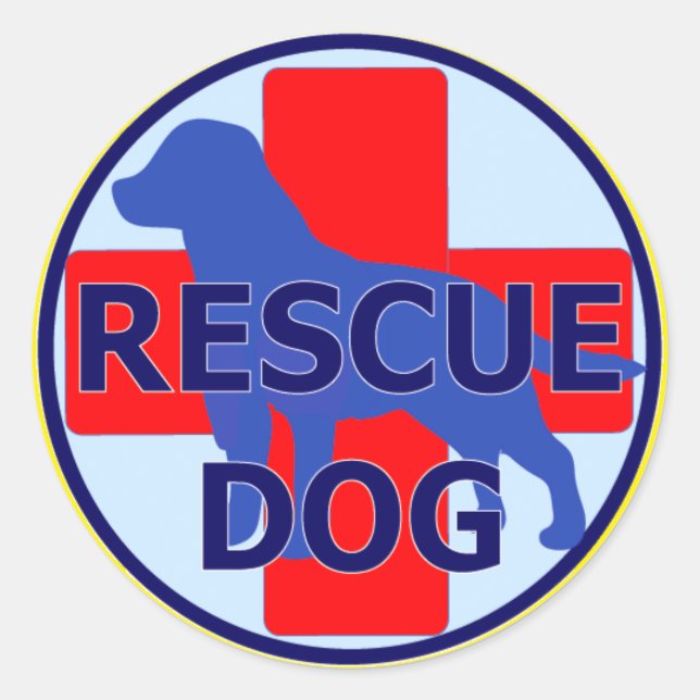 SEARCH AND RECUE DOG SARDA CLASSIC ROUND STICKER (Front)