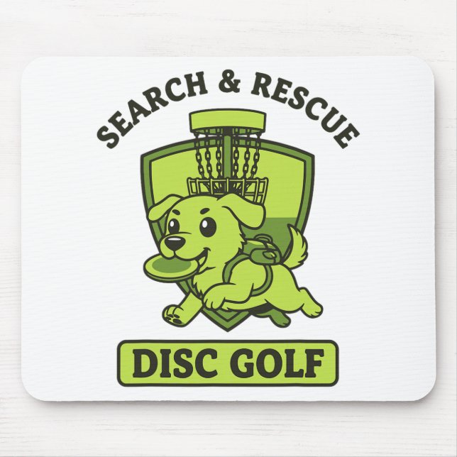 Search And Rescue Disc Golf Dog Flying Disc  Mouse Mat (Front)