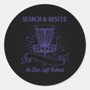 Search And Rescue No Disc Left Behind Disc Golf _1 Classic Round Sticker