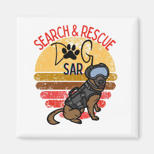 Search and Rescue SAR K-9 Professional Dogs Team  Magnet
