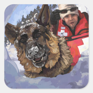 Search and Rescue Square Sticker