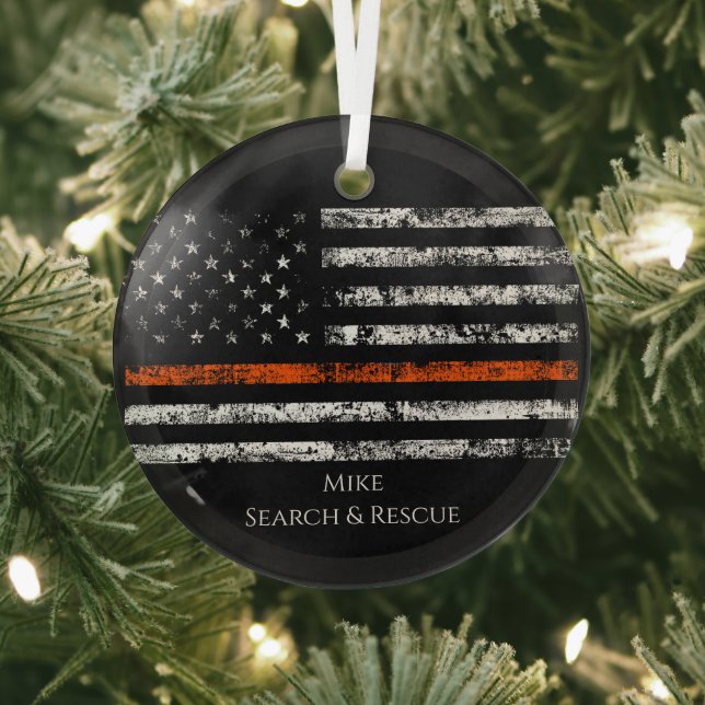 Search and Rescue Thin Orange Line Ornament – Cust (Insitu)