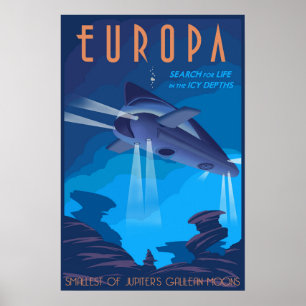 Search for Life on Jupiter's moon Europa Poster