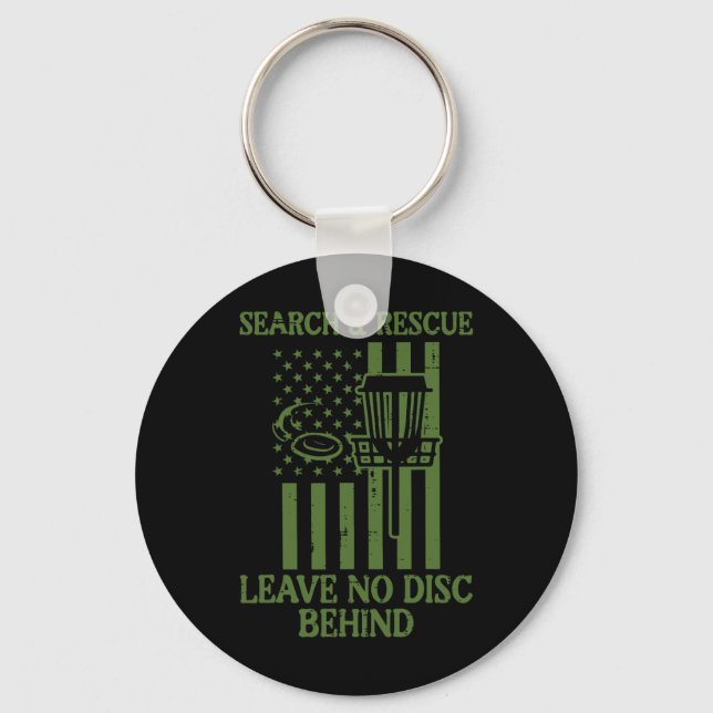 Search Rescue No Disc Behind Flag Frisbee Golf Men Key Ring (Front)