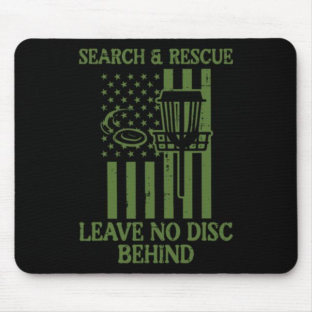 Search Rescue No Disc Behind Flag Frisbee Golf Men Mouse Mat (Front)