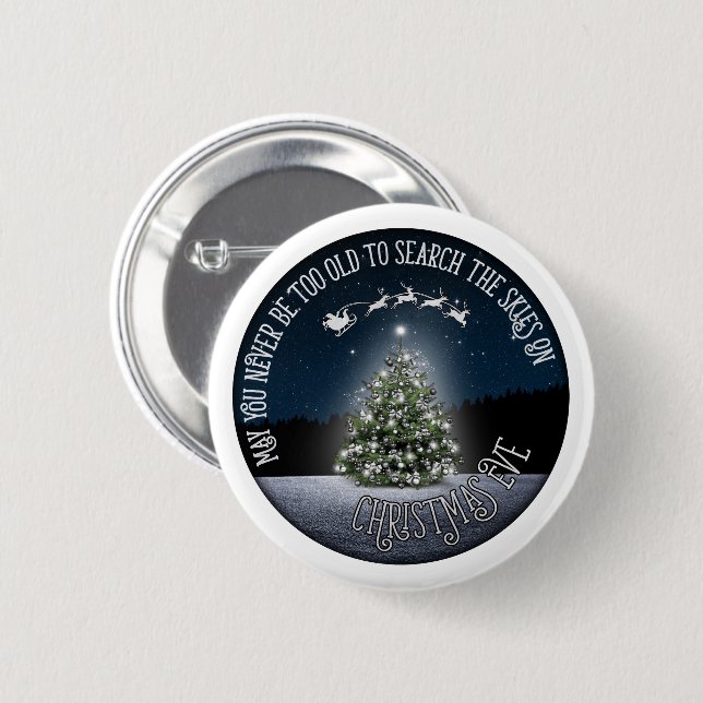 Search the Skies on Christmas Eve 6 Cm Round Badge (Front & Back)