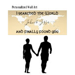 Searched World & Found You Personalised WEDDING Canvas Print<br><div class="desc">I Searched The World & Finally Found You World Map Personalised Art for your home. Hang this canvas print over your bed for a very romantic sentiment. The ideal gift for Wedding or Anniversary.</div>