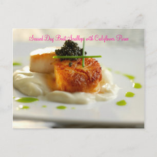 Seared Day Boat Scallops with Califl... Postcard