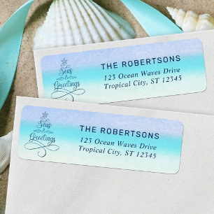 Seas and Greetings Beach Christmas Return Address