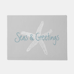 Seas and Greetings Beach Starfish Grey Doormat