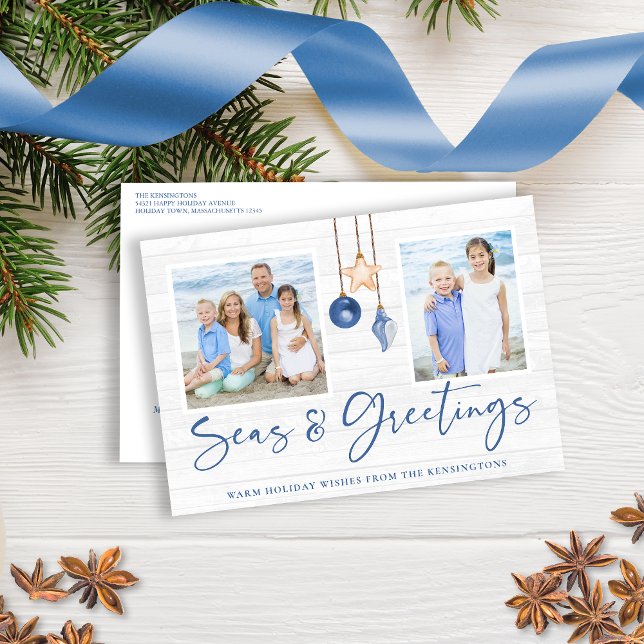 Seas and Greetings Coastal Wood Holiday Photo (Seas and Greetings Coastal Wood Holiday Photo Postcards)