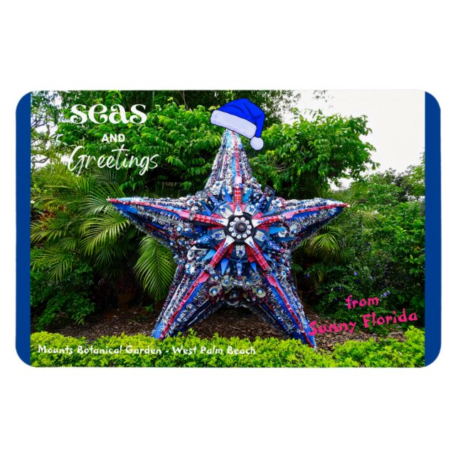 Seas and Greetings from Sunny Florida Christmas  Magnet (Horizontal)