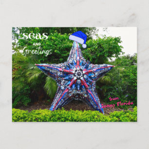 Seas and Greetings from Sunny Florida Christmas  Postcard