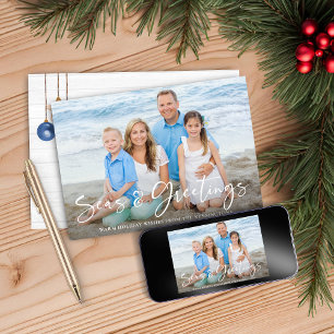 Seas and Greetings   Nautical Holiday Photo Card