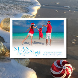 Seas and Greetings Ocean Beach Holiday Card
