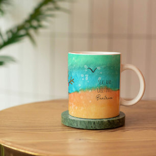 Seas and Greetings Personalised Christmas Coffee Mug