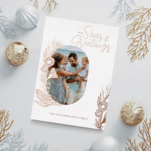 Seas & Greeting Ocean Marine Life Arch Photo Frame Foil Holiday Card