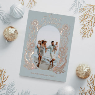 Seas & Greeting Ocean Marine Life Arch Photo Frame Foil Holiday Card