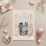 Seas & Greeting Ocean Marine Life Arch Photo Frame Foil Holiday Card<br><div class="desc">Our Beautiful Seas and greeting holiday collection are inspired by the natural beauty of marine and ocean life. Our rose gold foil holiday card features our beautiful hand-drawn stylised ocean marine life captured in an elegant and whimsical design. "Seas & Greeting" is written in an elegant script font in rose...</div>