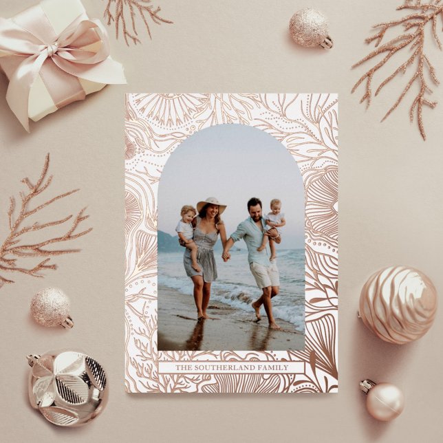 Seas & Greeting Ocean Marine Life Arch Photo Frame Foil Holiday Card (Creator Uploaded)