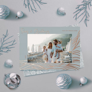 Seas & Greeting Ocean Marine Life Waves Photo Foil Holiday Card
