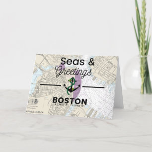 Seas & Greetings Chart- Boston Holiday Card