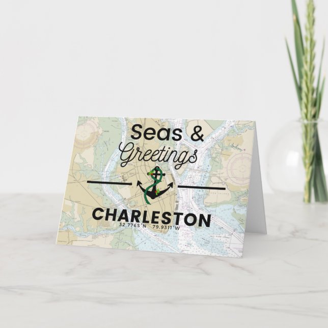 Seas & Greetings Chart- Charleston Holiday Card (Front)