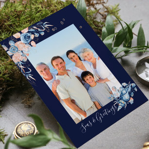 Seas & Greetings Christmas Nautical Chic Photo Postcard