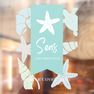 Seas & Greetings Seashell Turtle Starfish Holiday Window Cling