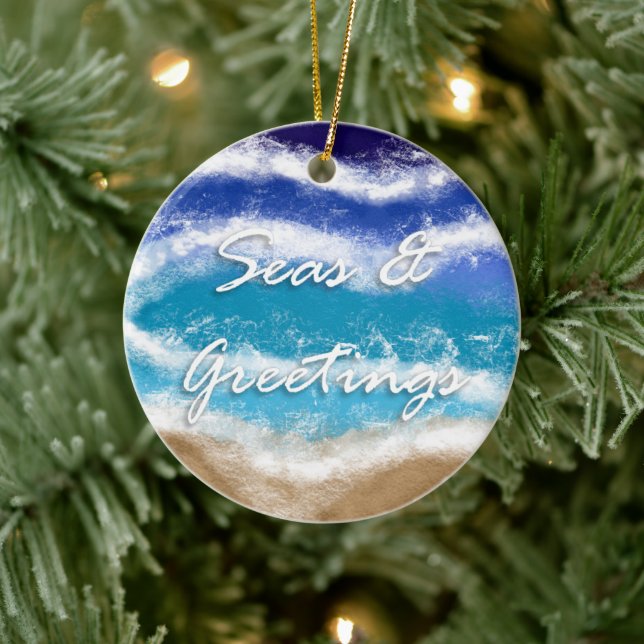 Seas & Greetings | Seaside Coastal Christmas Ceramic Tree Decoration (Tree)