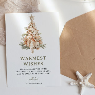 Seas & Greetings Shell Tree Christmas Holiday Card
